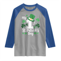 Funny My 1st St Patrick's Day Raglan Shirt Shamrock