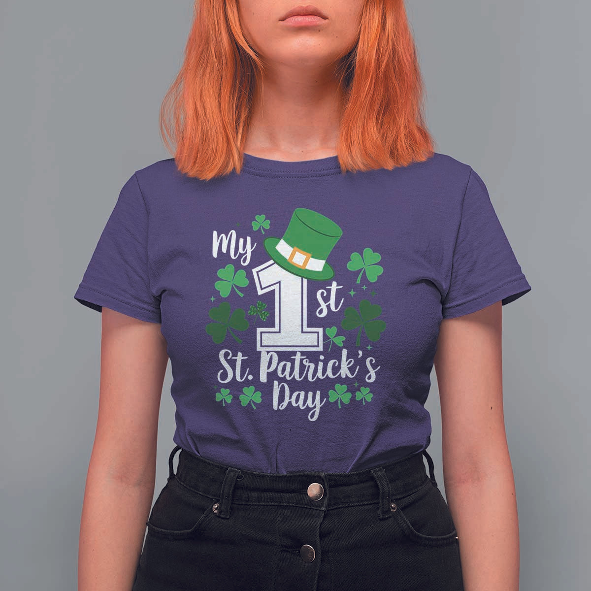 Funny My 1st St Patrick's Day T Shirt For Women Shamrock