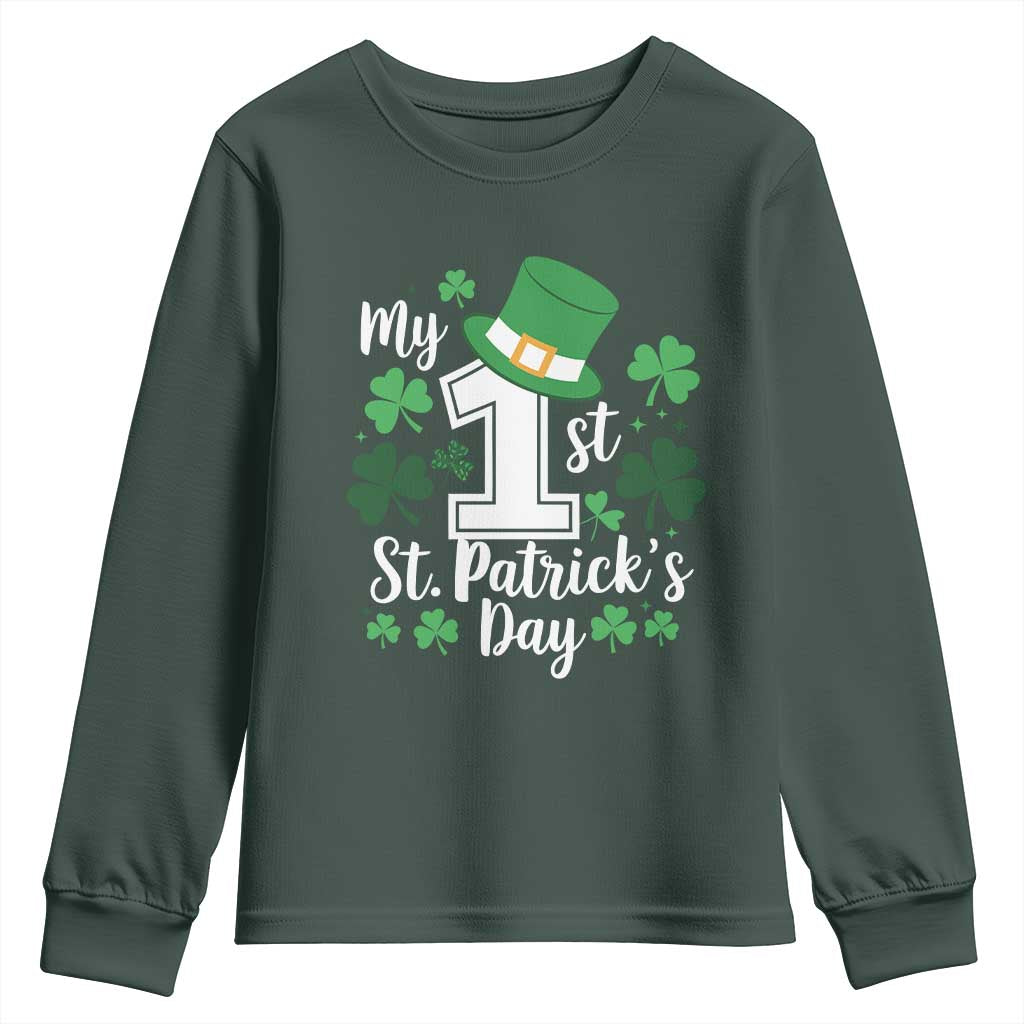 Funny My 1st St Patrick's Day Youth Sweatshirt Shamrock