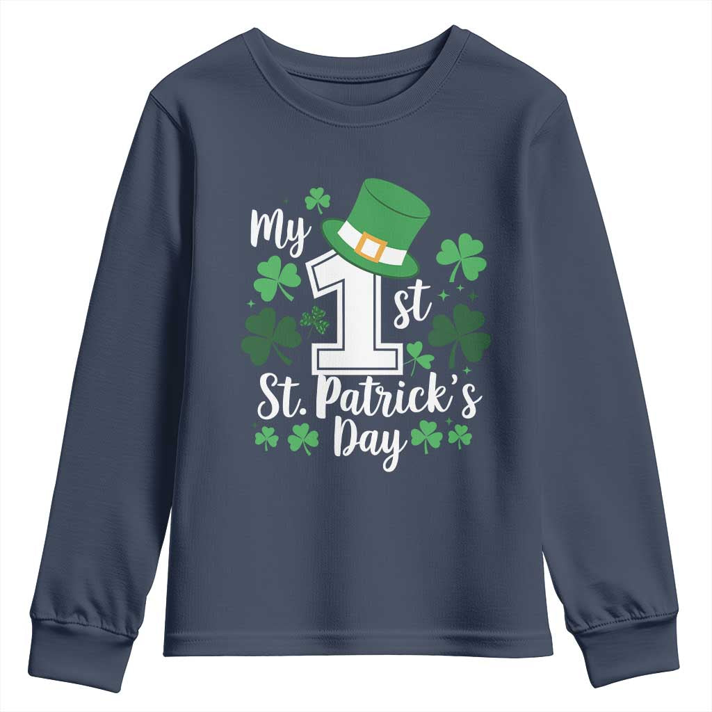 Funny My 1st St Patrick's Day Youth Sweatshirt Shamrock