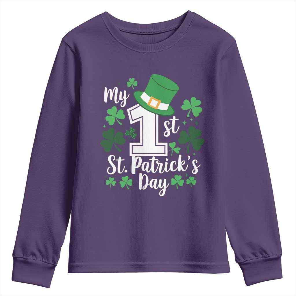 Funny My 1st St Patrick's Day Youth Sweatshirt Shamrock