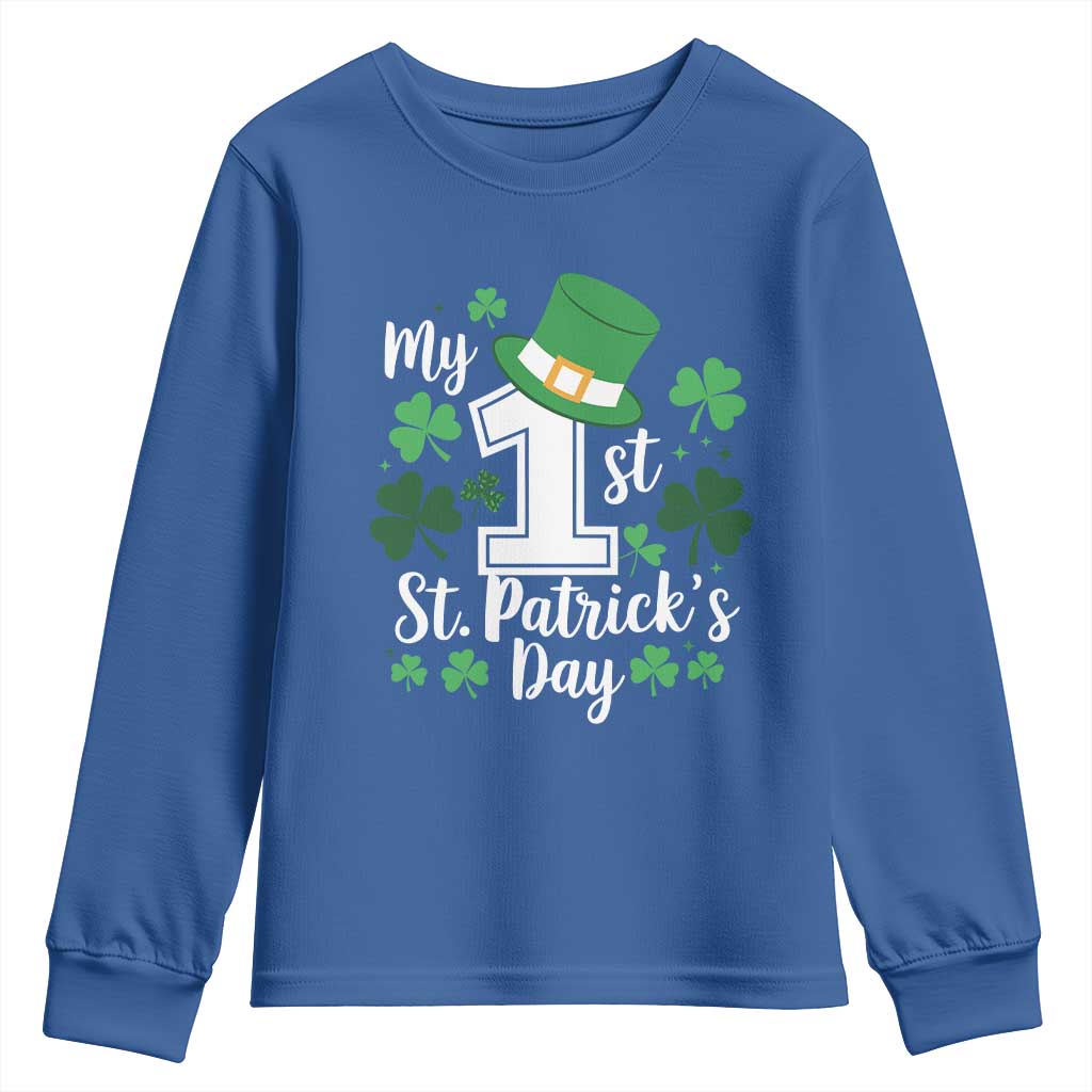 Funny My 1st St Patrick's Day Youth Sweatshirt Shamrock