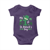 Funny My 1st St Patrick's Day Baby Onesie Shamrock Glitter Print