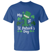 Funny My 1st St Patrick's Day T Shirt Shamrock Glitter Print
