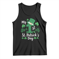 Funny My 1st St Patrick's Day Tank Top Shamrock Glitter Print