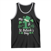 Funny My 1st St Patrick's Day Tank Top Shamrock Glitter Print