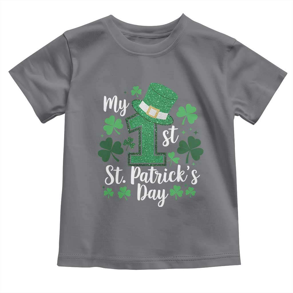 Funny My 1st St Patrick's Day Toddler T Shirt Shamrock Glitter Print
