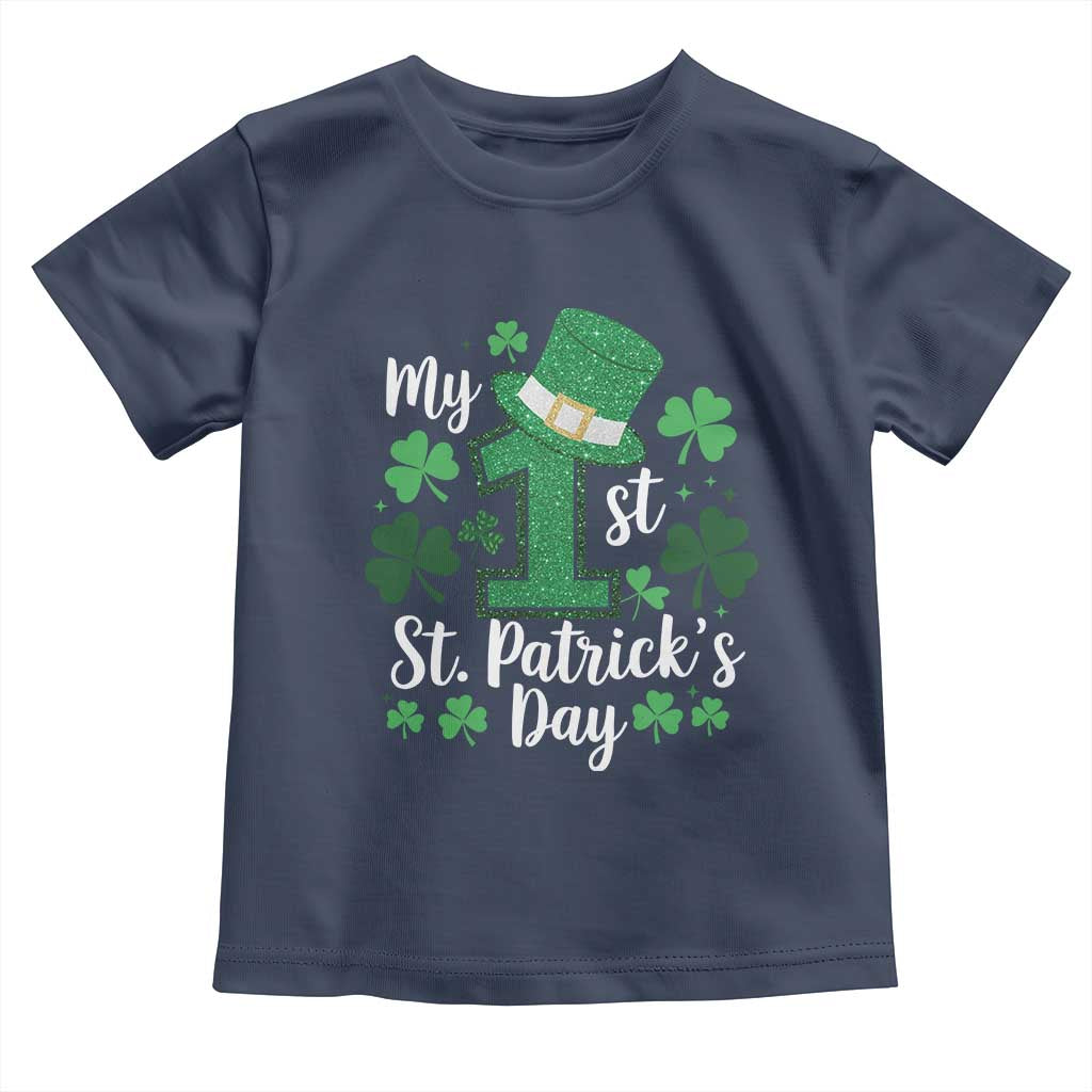Funny My 1st St Patrick's Day Toddler T Shirt Shamrock Glitter Print