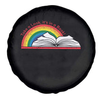 Take A Look It's In A Book Spare Tire Cover Reader Lover Librarian Rainbow