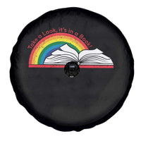 Take A Look It's In A Book Spare Tire Cover Reader Lover Librarian Rainbow