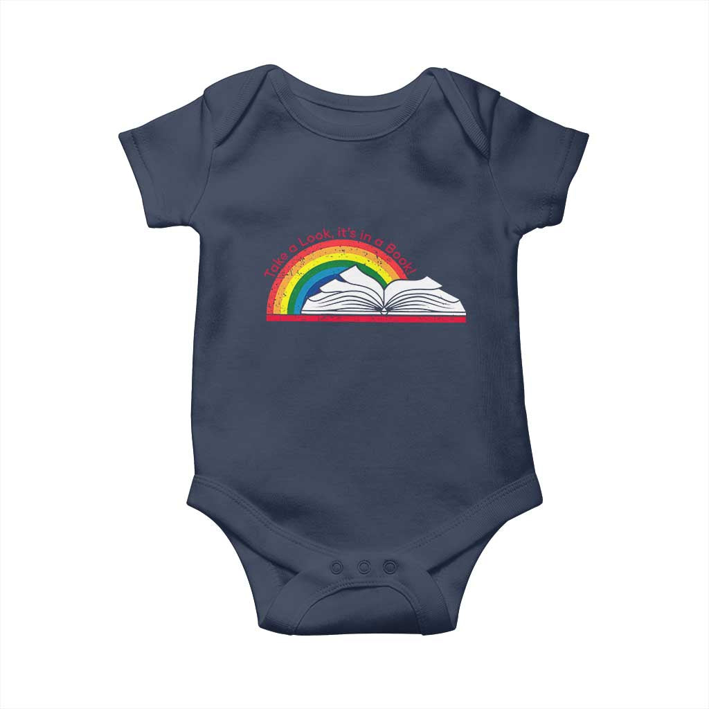 Take A Look It's In A Book Baby Onesie Reader Lover Librarian Rainbow