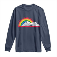 Take A Look It's In A Book Long Sleeve Shirt Reader Lover Librarian Rainbow