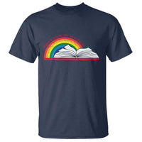 Take A Look It's In A Book T Shirt Reader Lover Librarian Rainbow