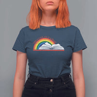 Take A Look It's In A Book T Shirt For Women Reader Lover Librarian Rainbow