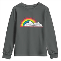 Take A Look It's In A Book Youth Sweatshirt Reader Lover Librarian Rainbow