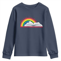 Take A Look It's In A Book Youth Sweatshirt Reader Lover Librarian Rainbow
