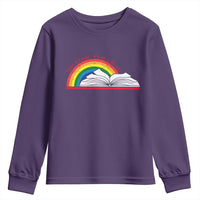 Take A Look It's In A Book Youth Sweatshirt Reader Lover Librarian Rainbow
