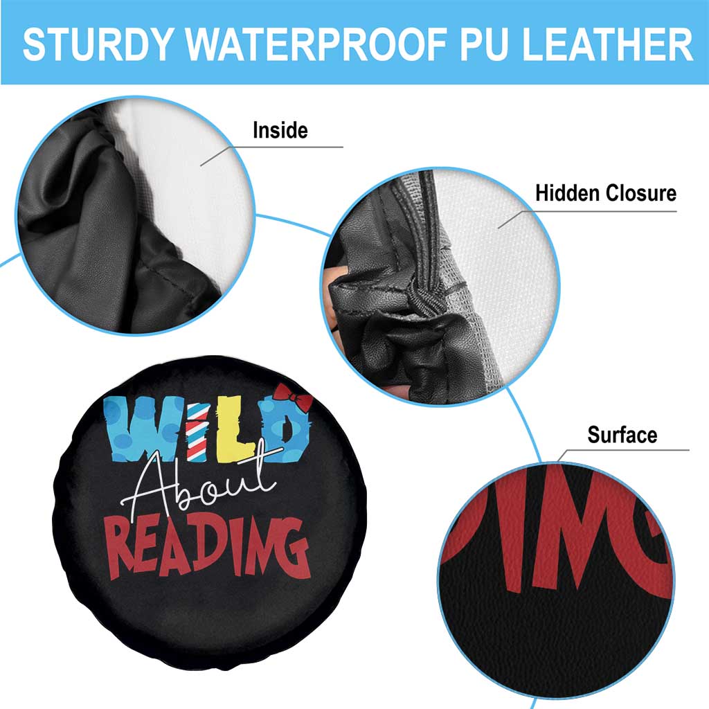 Funny Wild About Reading Spare Tire Cover Reader Lover Librarian