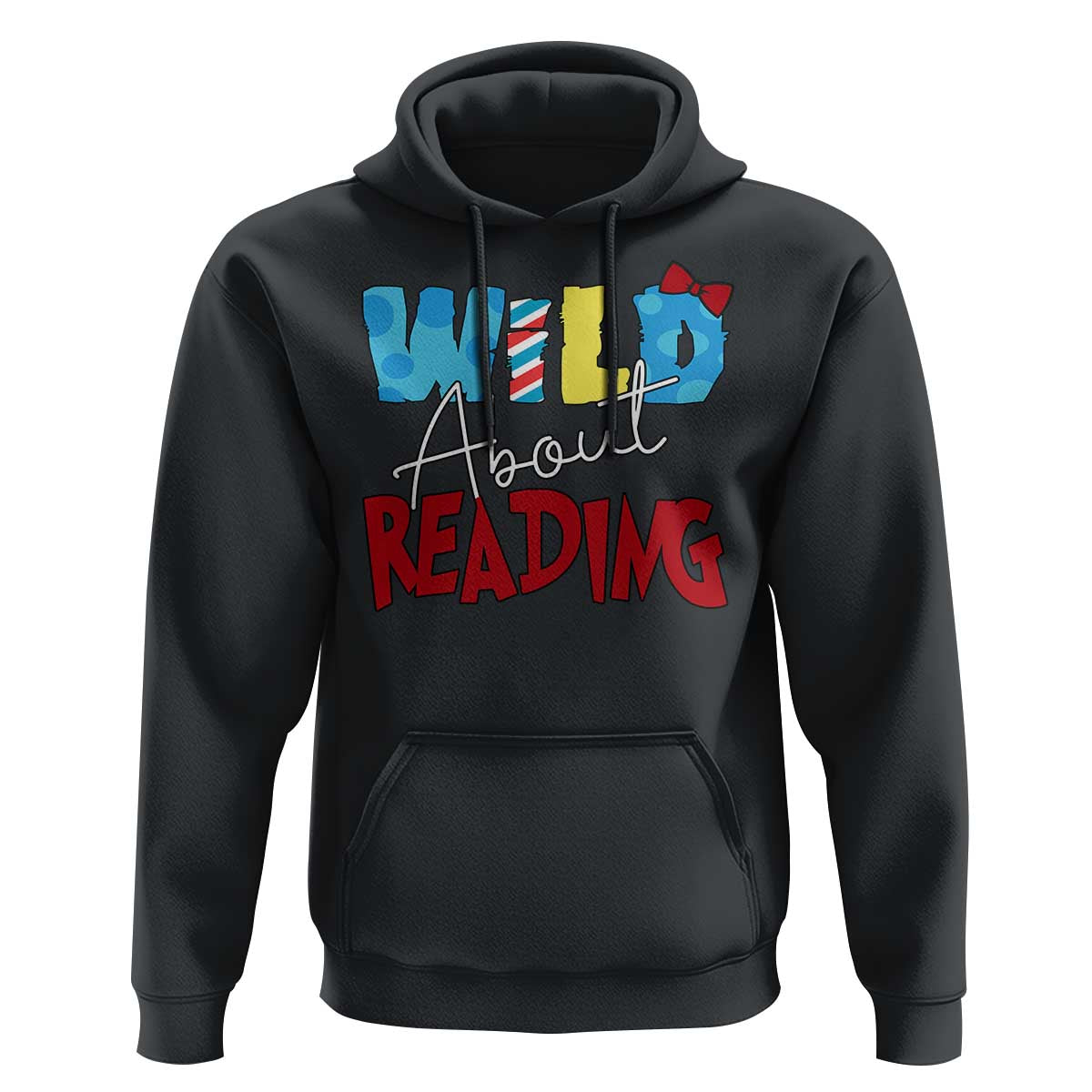 Funny Wild About Reading Hoodie Reader Lover Librarian
