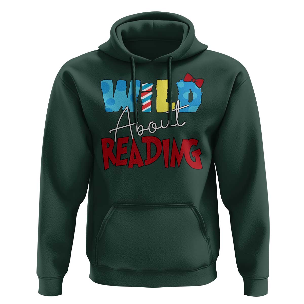 Funny Wild About Reading Hoodie Reader Lover Librarian