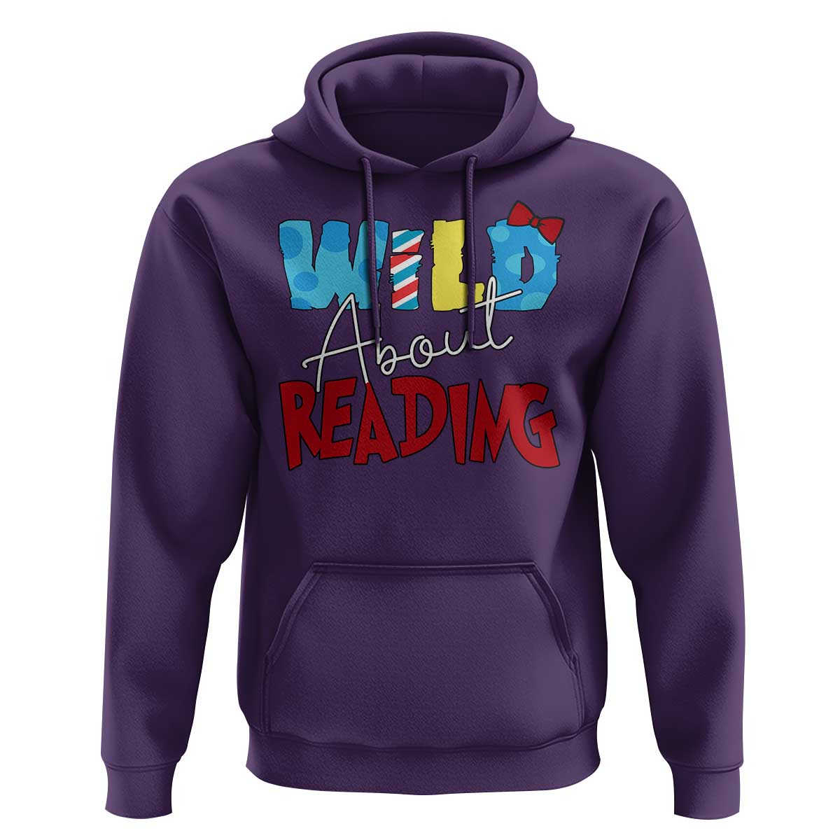 Funny Wild About Reading Hoodie Reader Lover Librarian