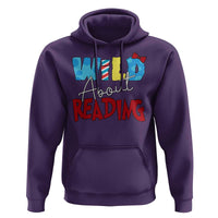 Funny Wild About Reading Hoodie Reader Lover Librarian