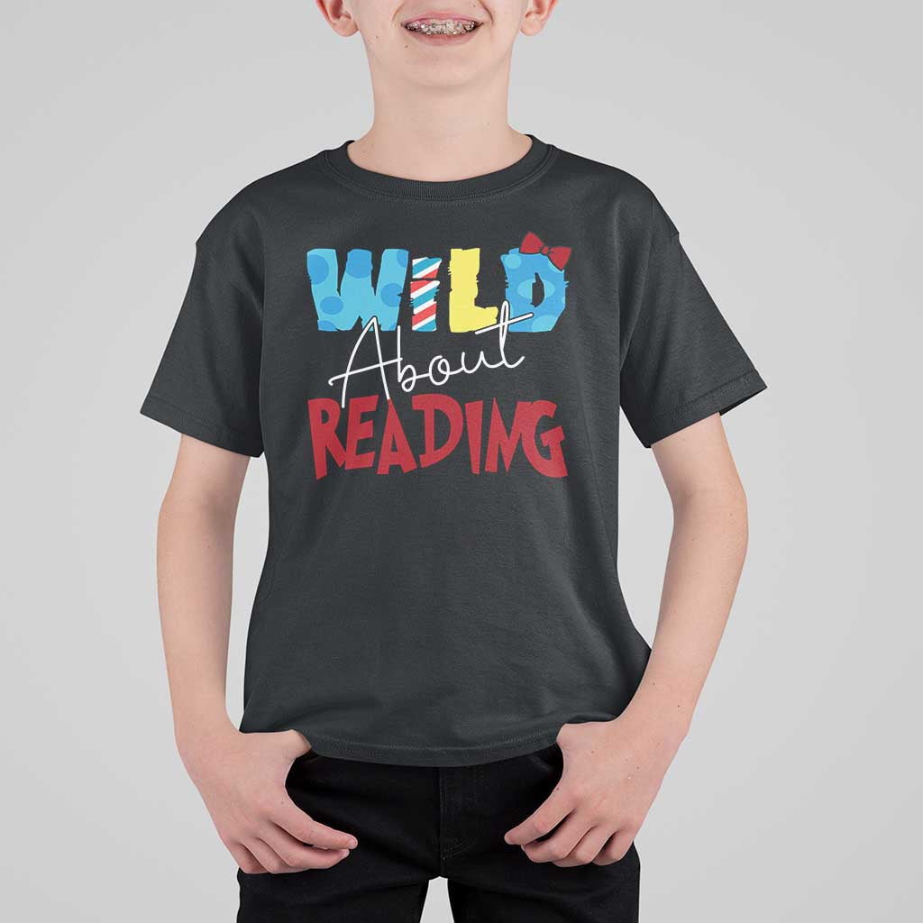 Funny Wild About Reading T Shirt For Kid Reader Lover Librarian