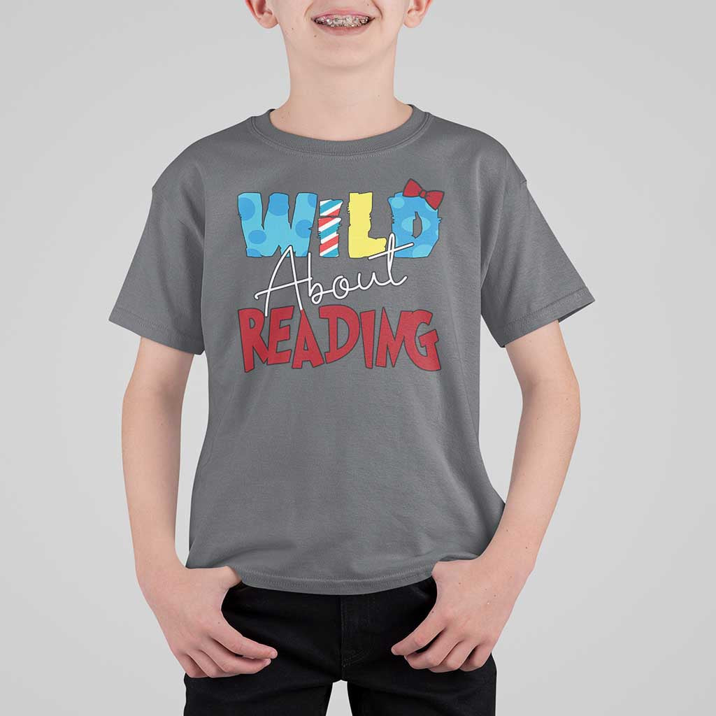 Funny Wild About Reading T Shirt For Kid Reader Lover Librarian