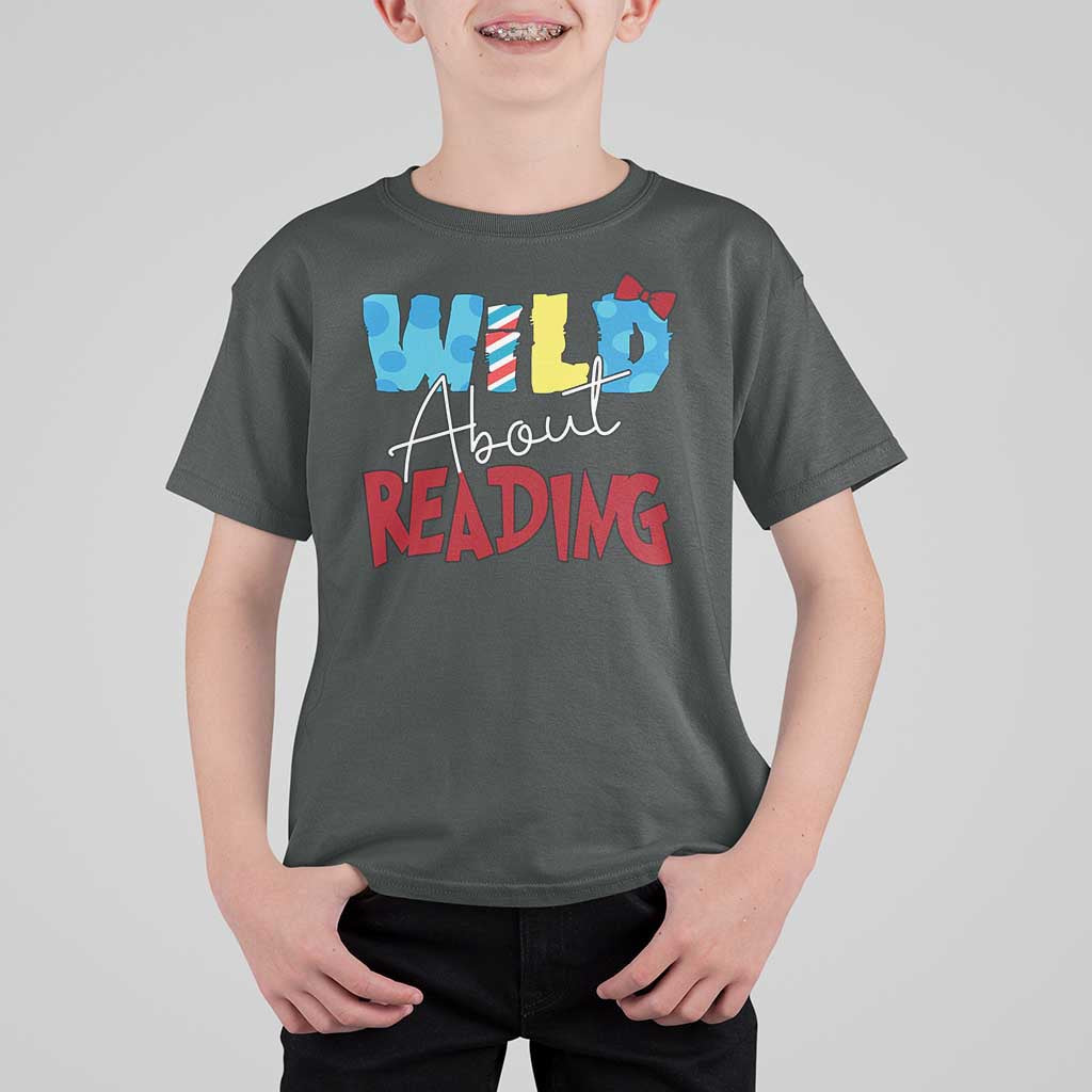 Funny Wild About Reading T Shirt For Kid Reader Lover Librarian