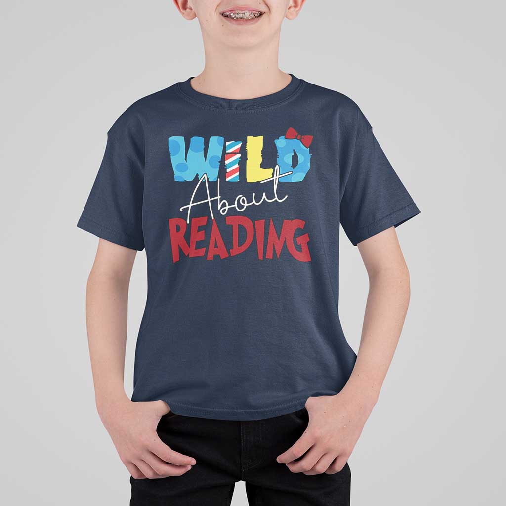 Funny Wild About Reading T Shirt For Kid Reader Lover Librarian