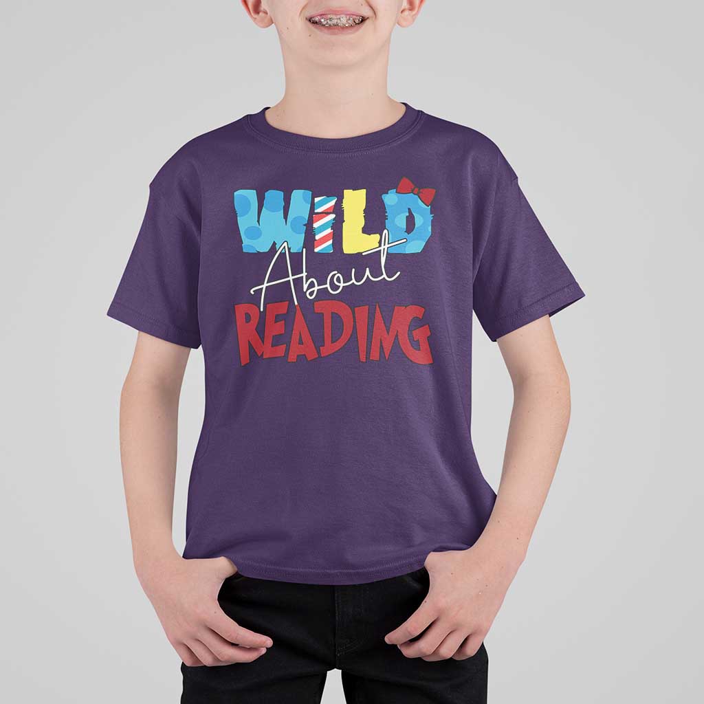 Funny Wild About Reading T Shirt For Kid Reader Lover Librarian