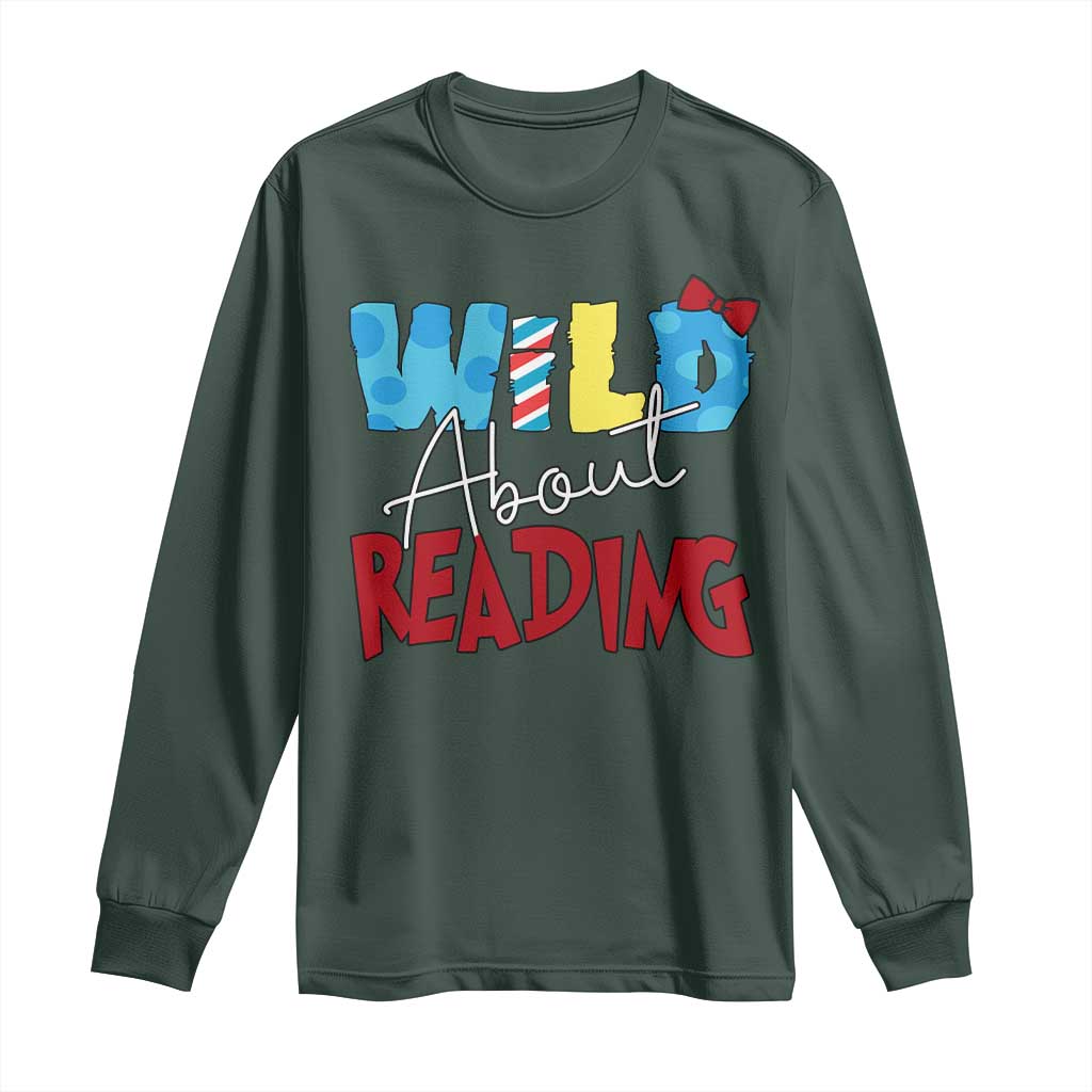 Funny Wild About Reading Long Sleeve Shirt Reader Lover Librarian
