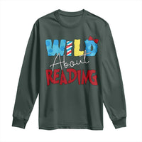 Funny Wild About Reading Long Sleeve Shirt Reader Lover Librarian
