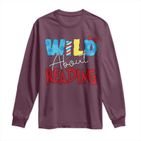 Funny Wild About Reading Long Sleeve Shirt Reader Lover Librarian