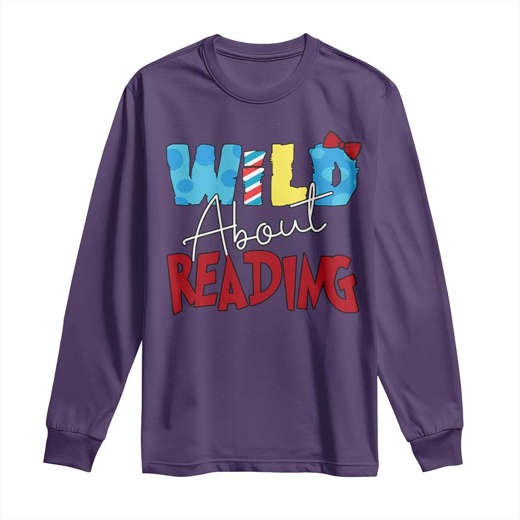 Funny Wild About Reading Long Sleeve Shirt Reader Lover Librarian