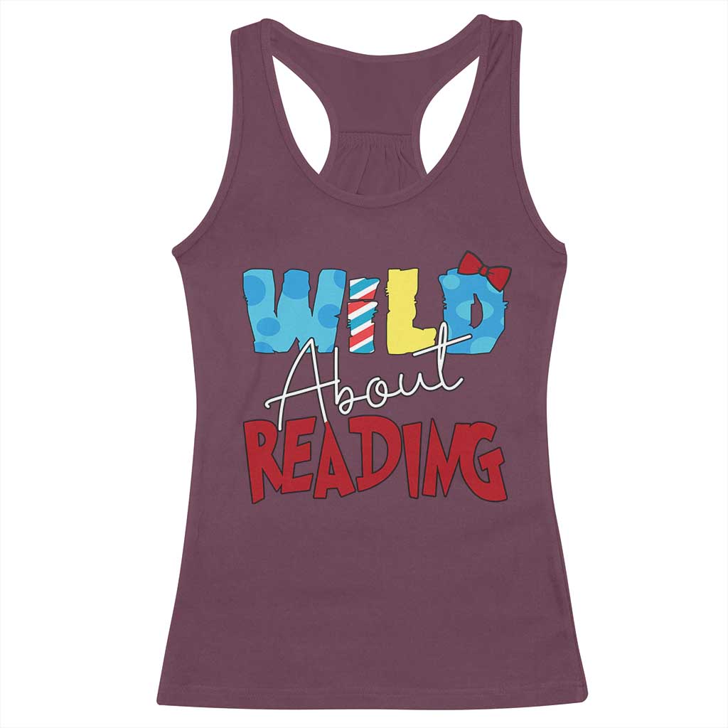 Funny Wild About Reading Racerback Tank Top Reader Lover Librarian