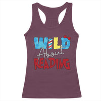 Funny Wild About Reading Racerback Tank Top Reader Lover Librarian