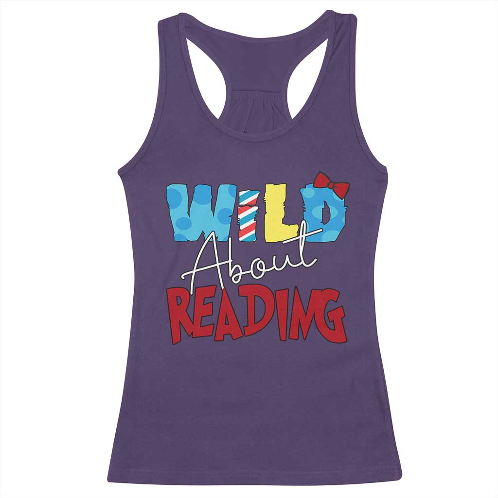 Funny Wild About Reading Racerback Tank Top Reader Lover Librarian