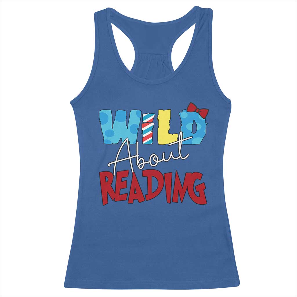 Funny Wild About Reading Racerback Tank Top Reader Lover Librarian