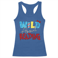 Funny Wild About Reading Racerback Tank Top Reader Lover Librarian