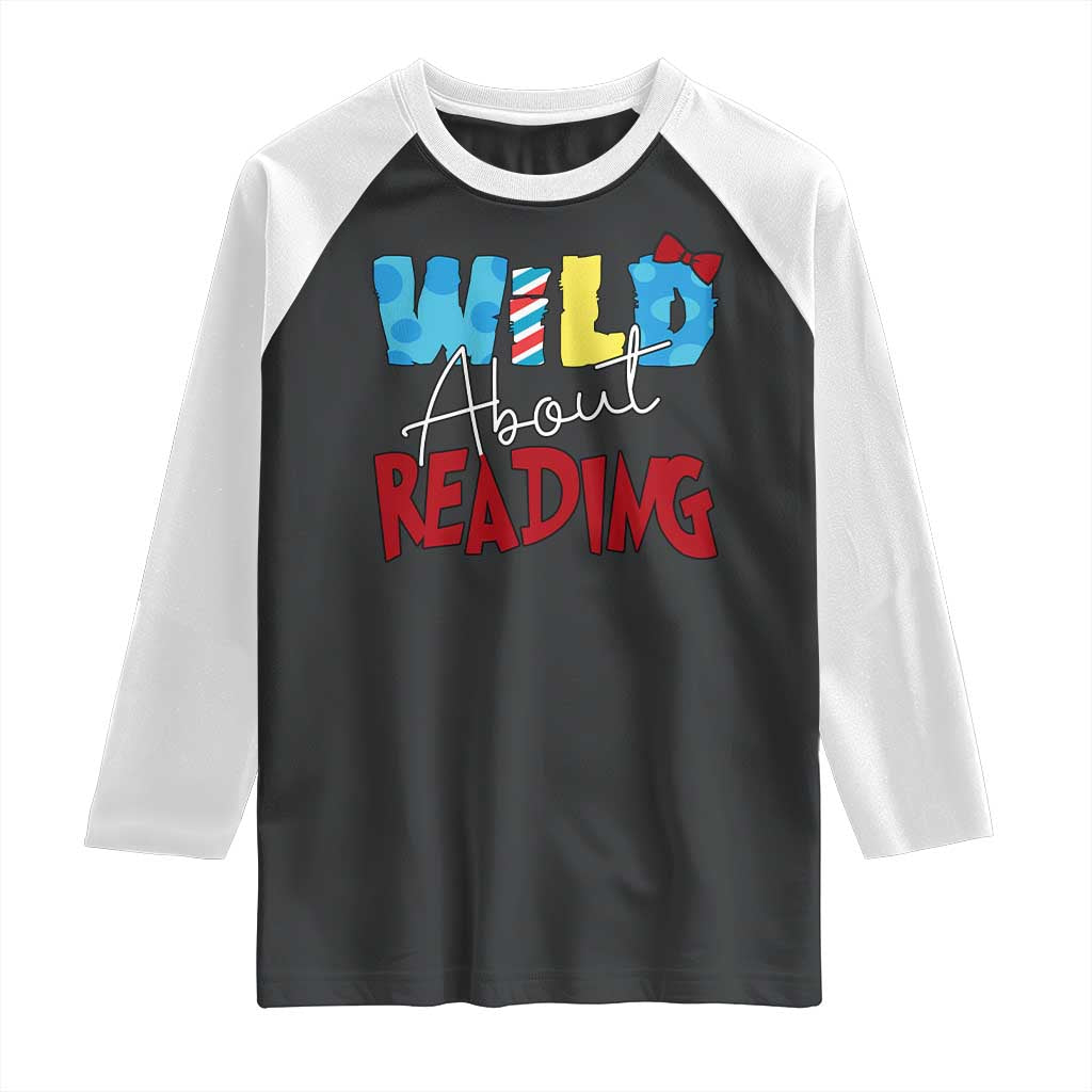 Funny Wild About Reading Raglan Shirt Reader Lover Librarian