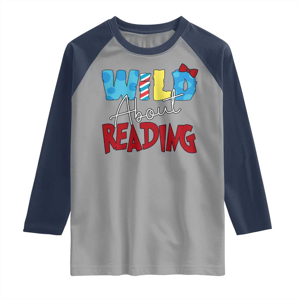 Funny Wild About Reading Raglan Shirt Reader Lover Librarian
