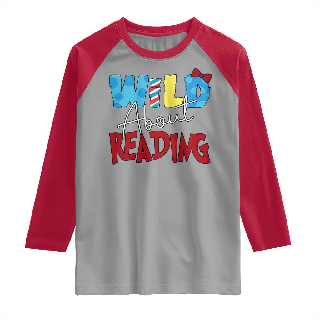 Funny Wild About Reading Raglan Shirt Reader Lover Librarian