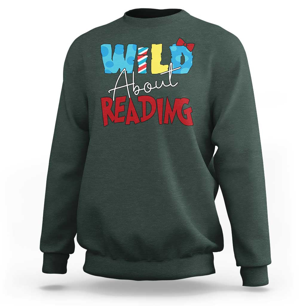 Funny Wild About Reading Sweatshirt Reader Lover Librarian