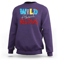 Funny Wild About Reading Sweatshirt Reader Lover Librarian