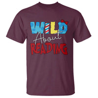 Funny Wild About Reading T Shirt Reader Lover Librarian