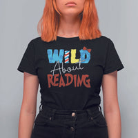 Funny Wild About Reading T Shirt For Women Reader Lover Librarian