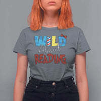 Funny Wild About Reading T Shirt For Women Reader Lover Librarian
