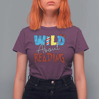 Funny Wild About Reading T Shirt For Women Reader Lover Librarian