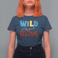 Funny Wild About Reading T Shirt For Women Reader Lover Librarian